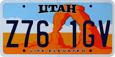 UT license plate Z761GV