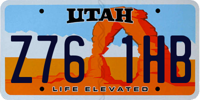 UT license plate Z761HB