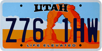 UT license plate Z761HW