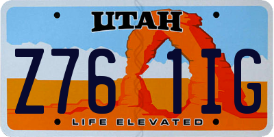 UT license plate Z761IG