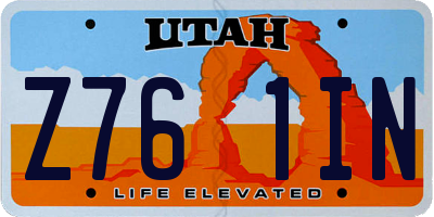 UT license plate Z761IN