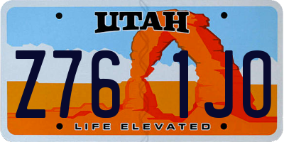 UT license plate Z761JO