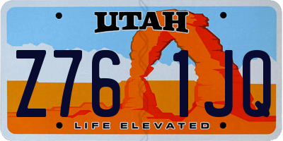 UT license plate Z761JQ