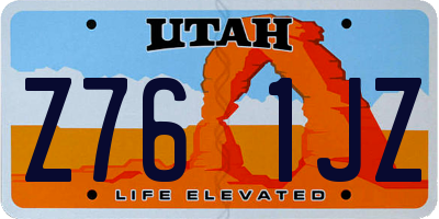 UT license plate Z761JZ