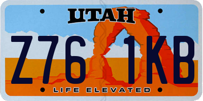 UT license plate Z761KB