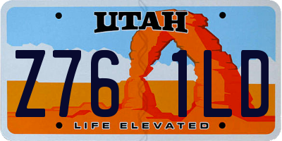 UT license plate Z761LD