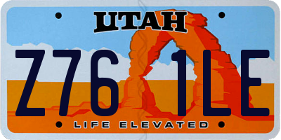 UT license plate Z761LE