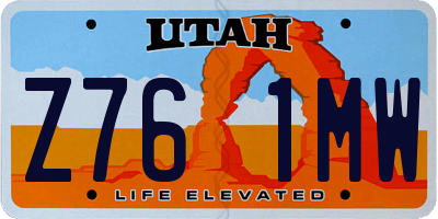 UT license plate Z761MW