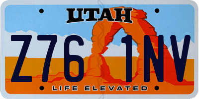 UT license plate Z761NV