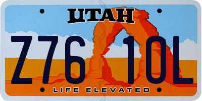 UT license plate Z761OL