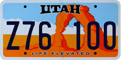 UT license plate Z761OO