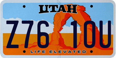 UT license plate Z761OU