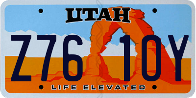 UT license plate Z761OY
