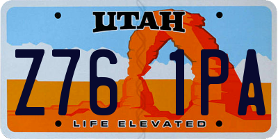 UT license plate Z761PA