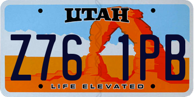 UT license plate Z761PB