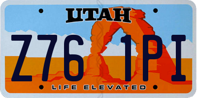 UT license plate Z761PI