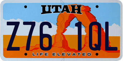 UT license plate Z761QL