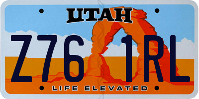 UT license plate Z761RL