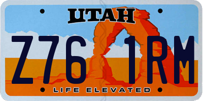 UT license plate Z761RM