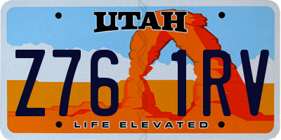 UT license plate Z761RV