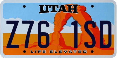 UT license plate Z761SD