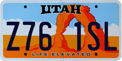 UT license plate Z761SL