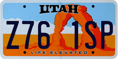 UT license plate Z761SP