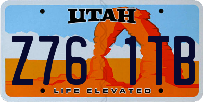 UT license plate Z761TB