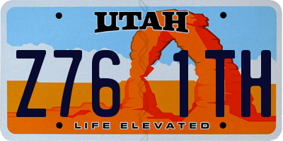 UT license plate Z761TH