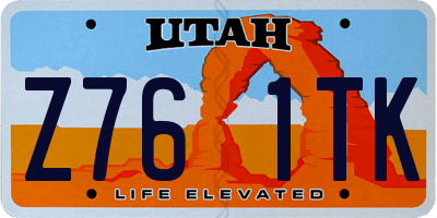 UT license plate Z761TK