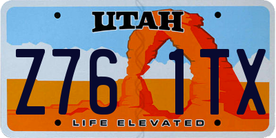 UT license plate Z761TX