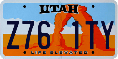 UT license plate Z761TY
