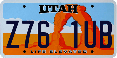 UT license plate Z761UB