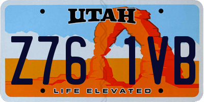 UT license plate Z761VB