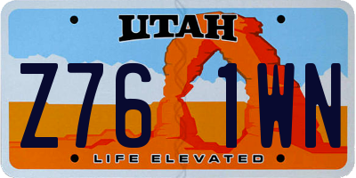 UT license plate Z761WN