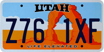 UT license plate Z761XF