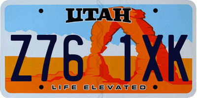 UT license plate Z761XK