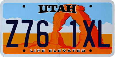 UT license plate Z761XL