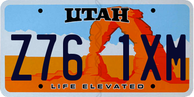 UT license plate Z761XM