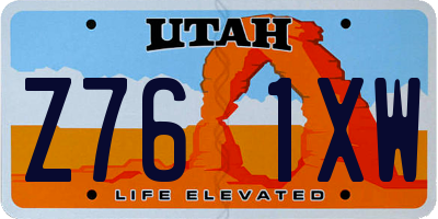 UT license plate Z761XW