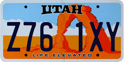 UT license plate Z761XY