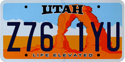 UT license plate Z761YU