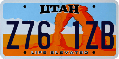 UT license plate Z761ZB