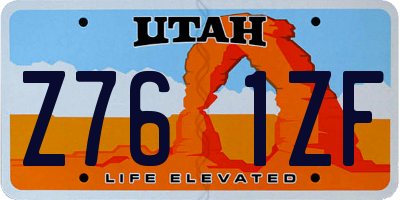 UT license plate Z761ZF