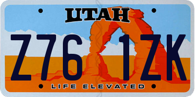 UT license plate Z761ZK