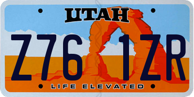 UT license plate Z761ZR