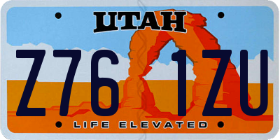 UT license plate Z761ZU