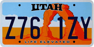 UT license plate Z761ZY