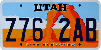 UT license plate Z762AB