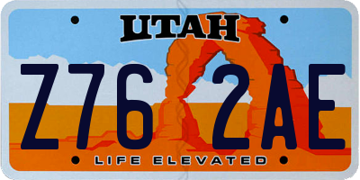 UT license plate Z762AE